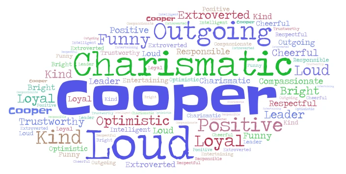 Cooper word cloud art