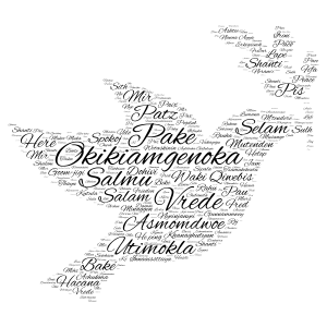 Peace Dove word cloud art