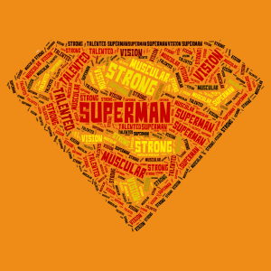 superman word cloud art