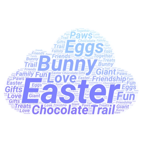 Easter word cloud art