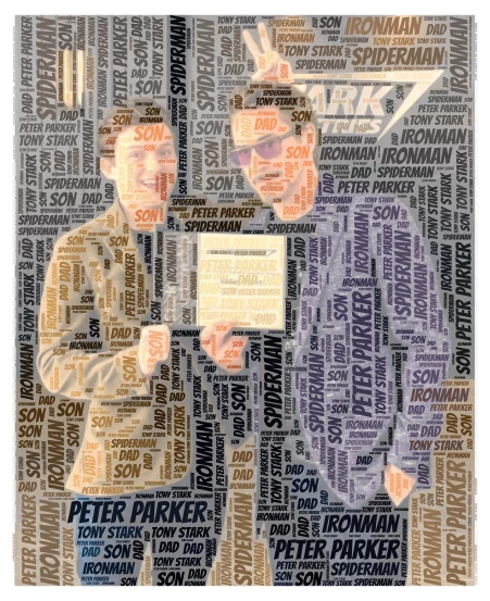 Peter and Tony word cloud art
