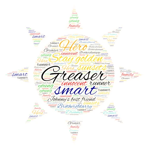 Ponyboy word cloud art