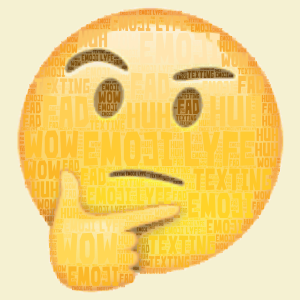 What's with all the emojis word cloud art