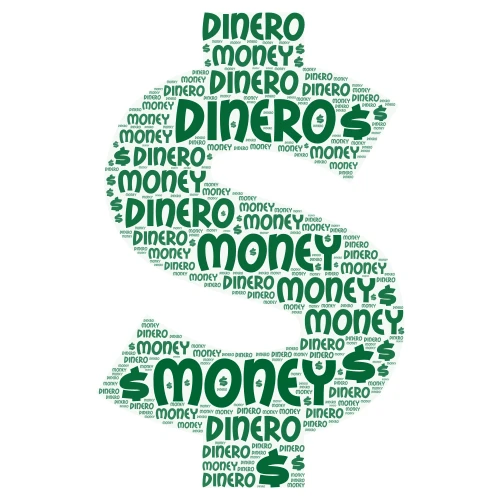 Money word cloud art