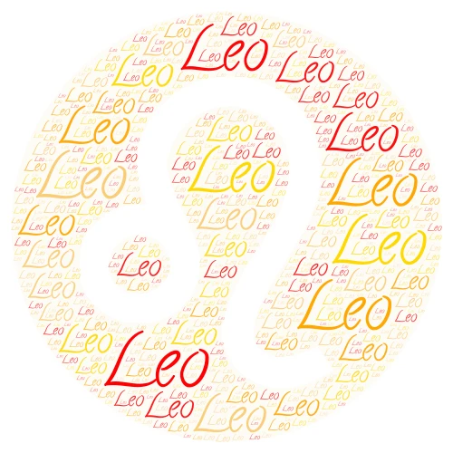 Leo word cloud art