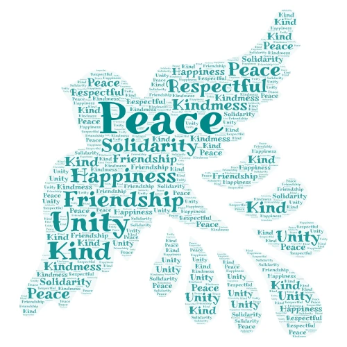 Peace word cloud art