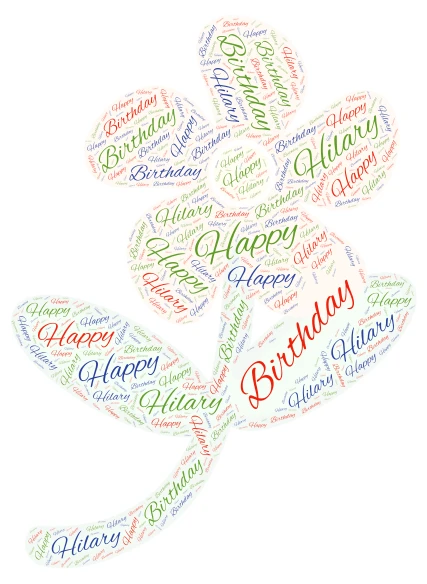 Hilary word cloud art