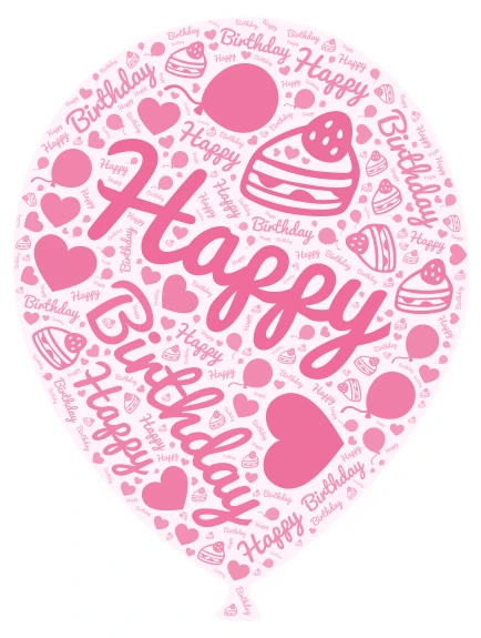 Happy Birthday Balloon word cloud art