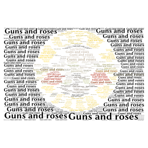Guns and roses word cloud art