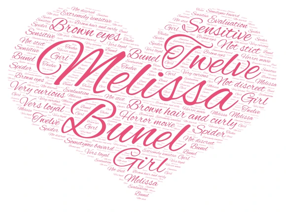 Mélissa word cloud art