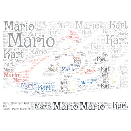 Mario Kart word cloud art