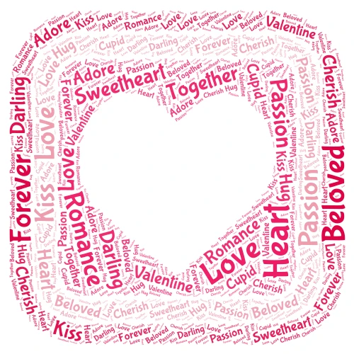 if you are a couple show them this  word cloud art