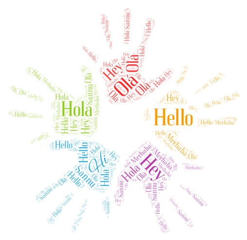 Hello word cloud art