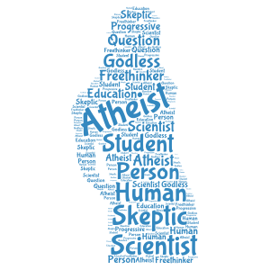 Atheism word cloud art