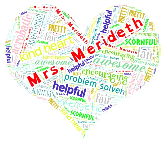 Heart Love word cloud art