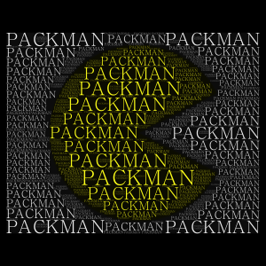PACKMAN! word cloud art