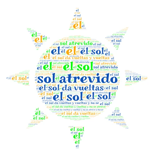 sol atrevido word cloud art