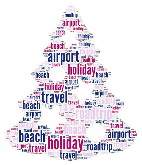 Holiday word cloud art