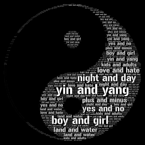 yin and yang word cloud art