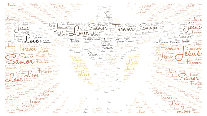 Jesus Loves you forever word cloud art