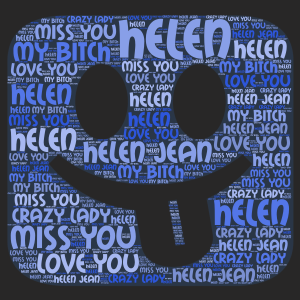 Crazy Lady word cloud art