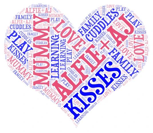 ALFIE/AJ word cloud art