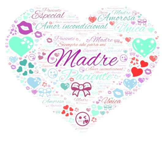 De mainoa para mama word cloud art
