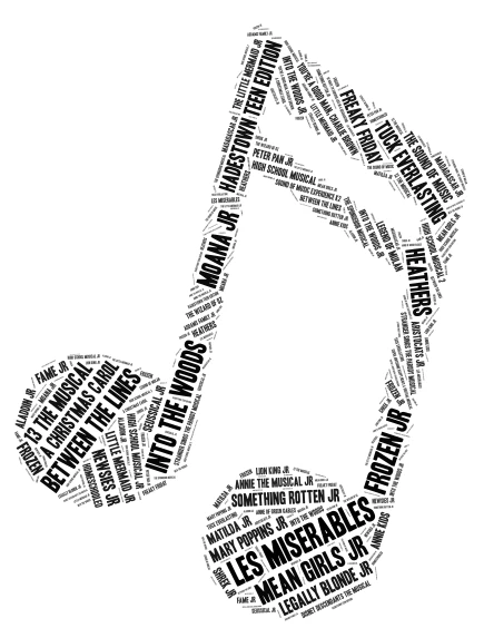 50 Musicals word cloud art