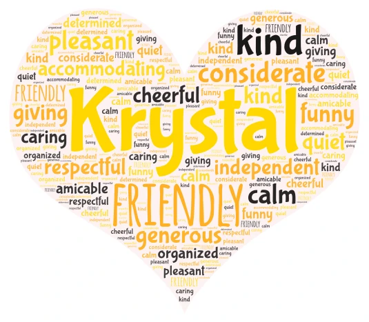 Krystal word cloud art