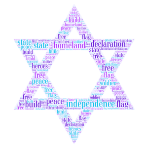 Israeli flag 70 word cloud art