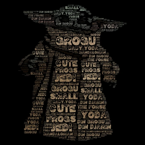 baby yoda word cloud art