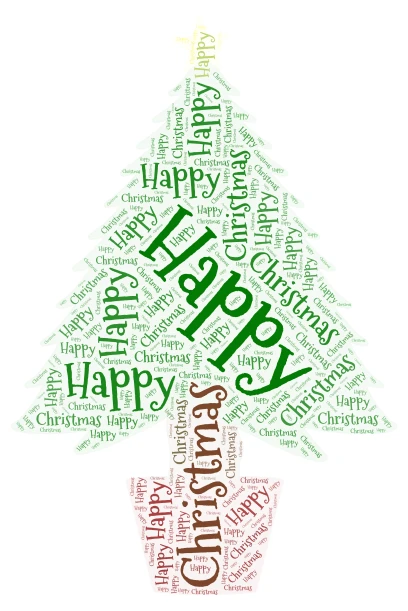 Happy Christmas word cloud art