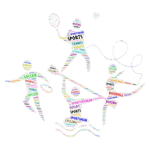 SPORTS word cloud art