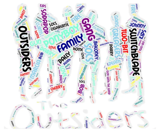 The outsiders word cloud art
