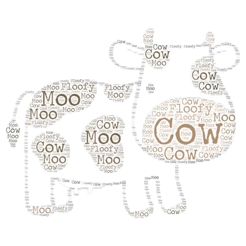 Floofy Cow word cloud art
