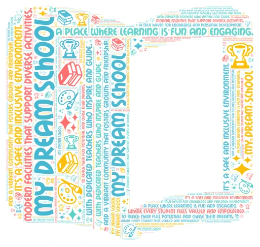 My Dream School word cloud art