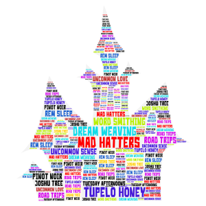 Mad Hatters word cloud art