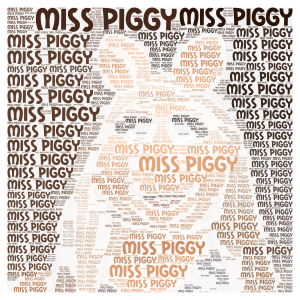 miss piggy word cloud art