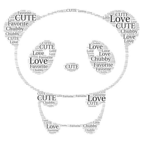 Panda word cloud art