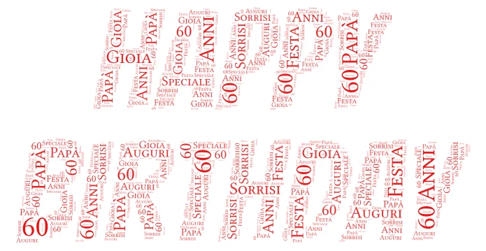 Auguri Babbo! word cloud art