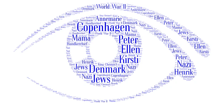 NUMBER THE STARS word cloud art