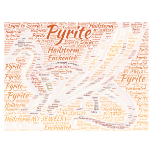 It's Pyrite from Wing of Fire word cloud art