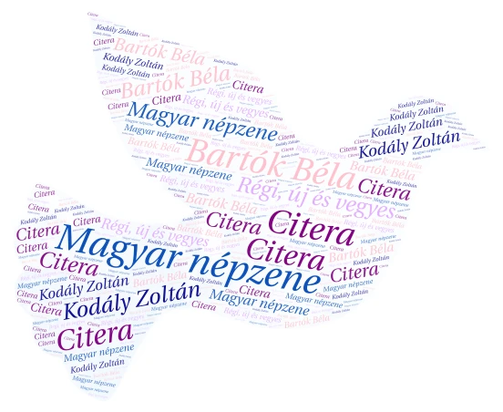 MAGYAR NÉPZENE word cloud art