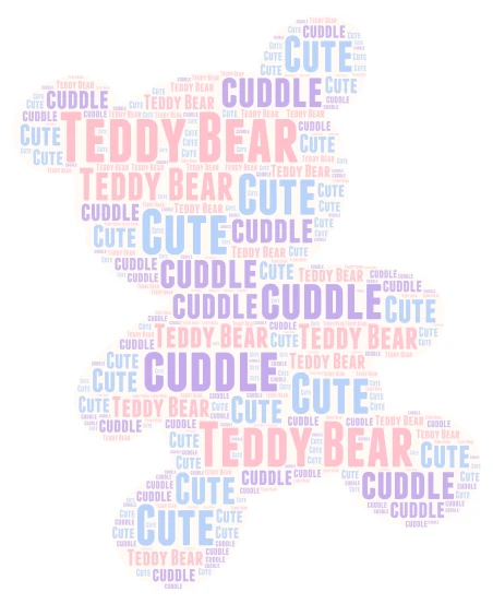 Teddy Bear word cloud art