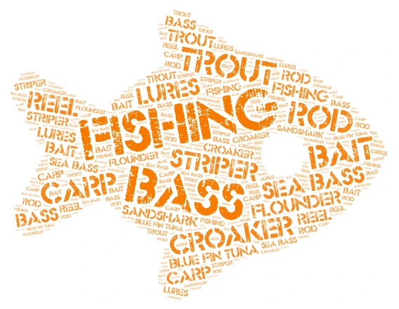 fish word cloud art