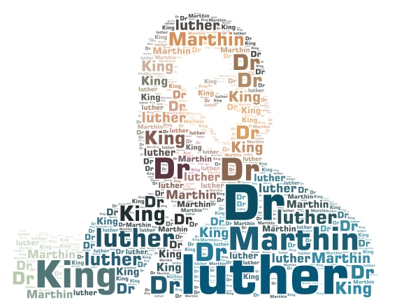 Luther word cloud art