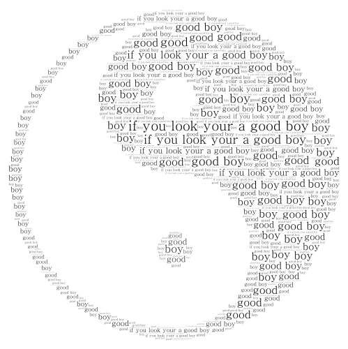 GOOD BOY word cloud art
