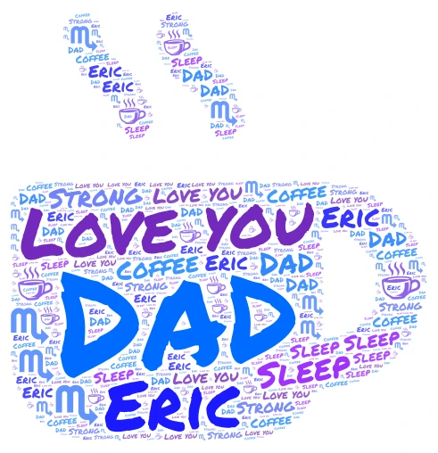 dad word cloud art