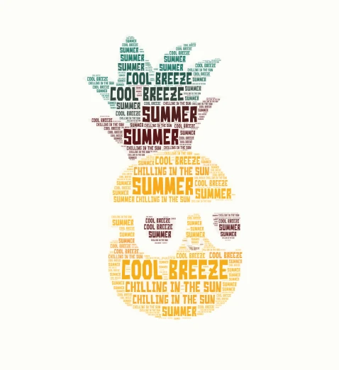 cool pinnaple word cloud art