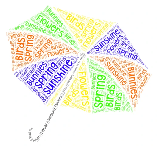 Spring  word cloud art